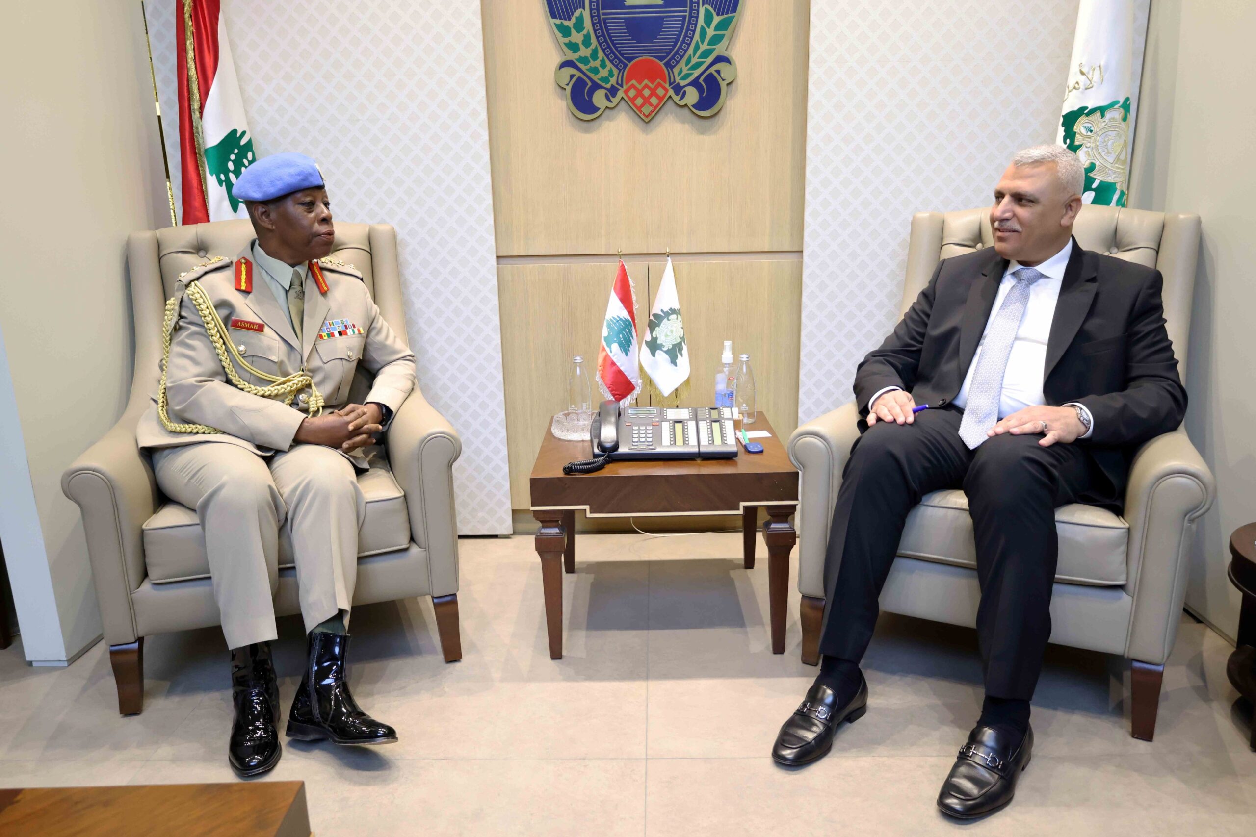 اللواء شقير يستقبل قائدة قوة الأمم المتحدة