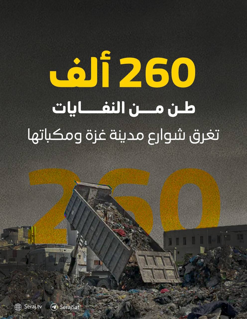 بلدية غزة: هناك 260 ألف طن نفايات