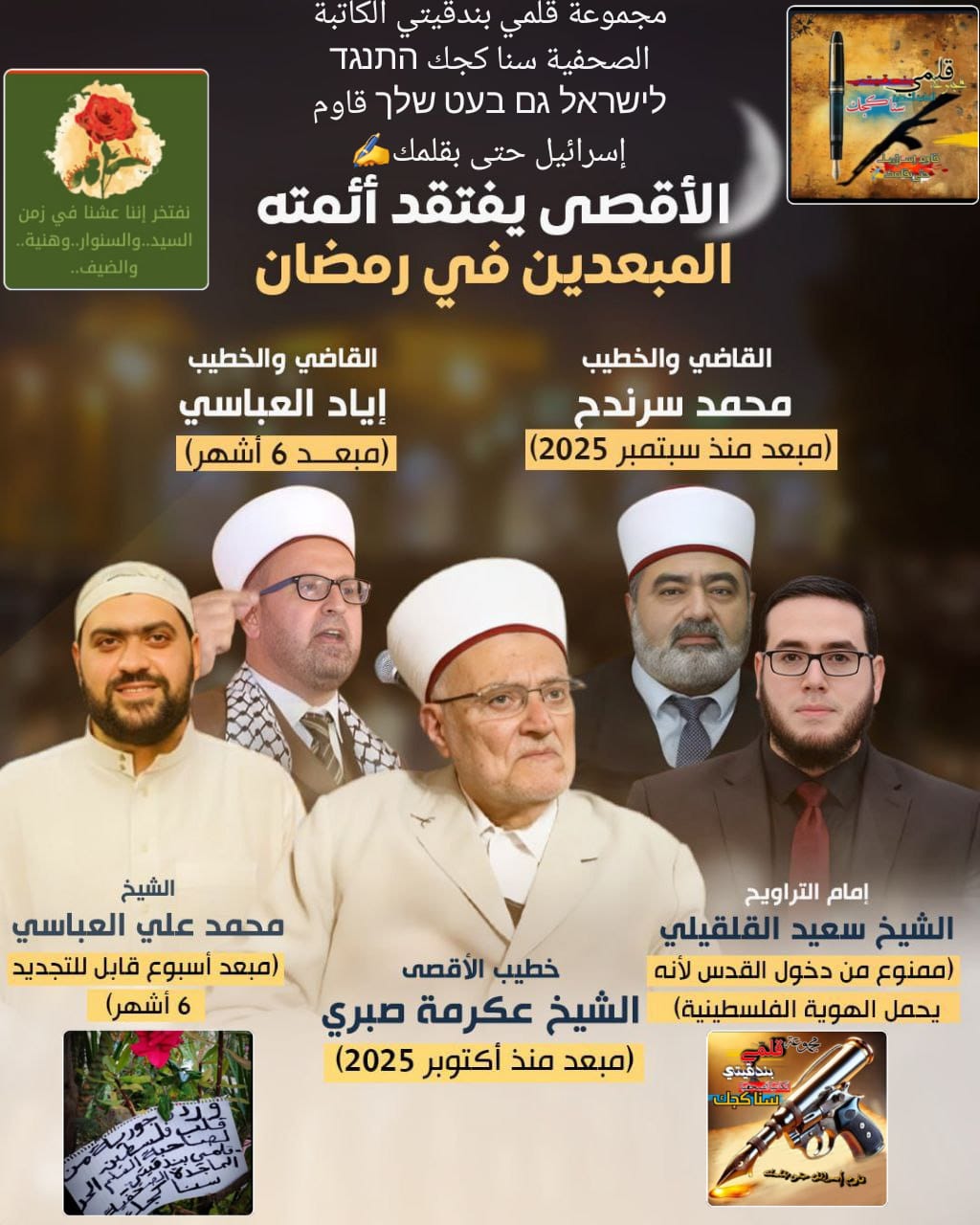 حماس: إبعاد عدد من أئمة وخطباء “الأقصى” جريمة عدوانية