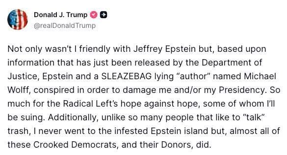 ترامب: لم أذهب للجزيزة المؤبوءة!