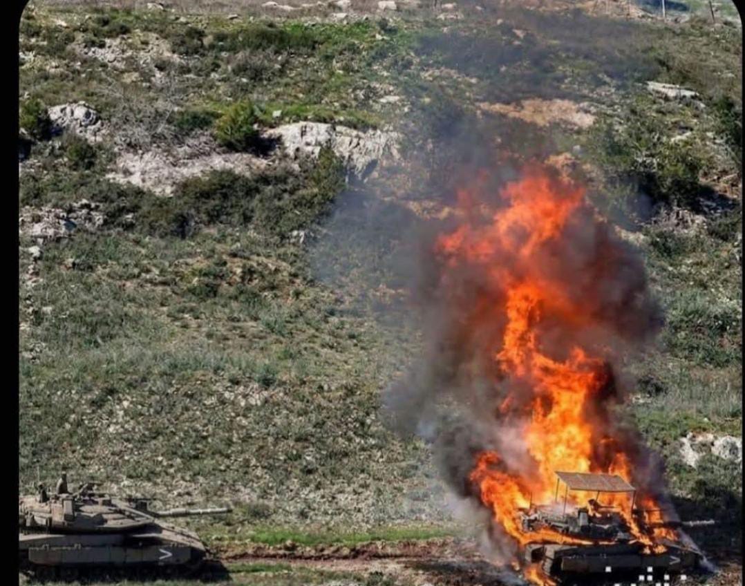 المقاومة تستهدف دبابة صهيونية بصواريخ كورنيت